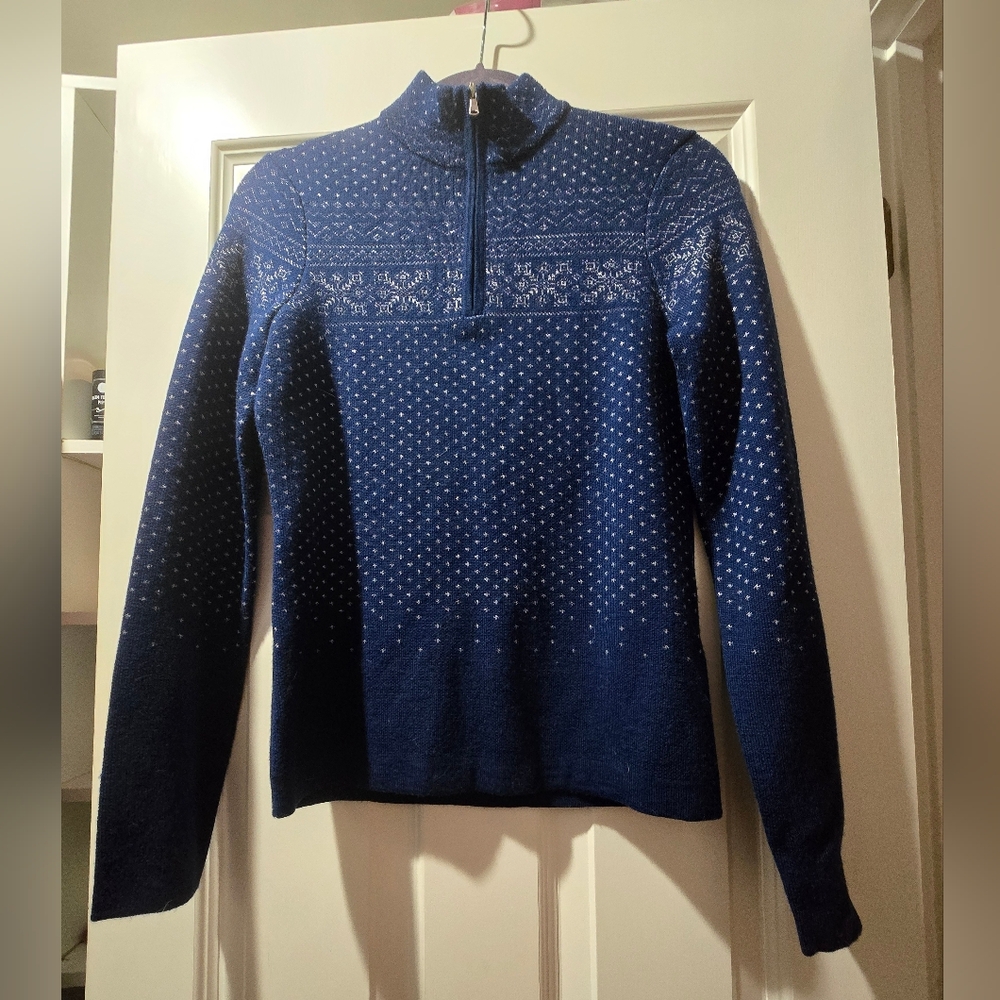 Meister Blue and Silver Snowflake Patterned Sweater